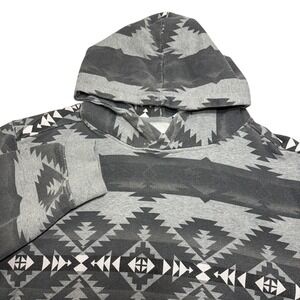 Winchester Mens 4XL Grey‎ Aztec Southwestern Print Pullover Hoodie Sweatshirt